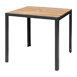 Table Carrée - Acier & Acacia - 800 mm - Bolero 