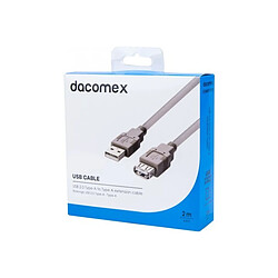 ABI DIFFUSION DACOMEX Rallonge USB 2,0 Type-A - Type A grise - 2 m