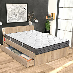 Avis Visiodirect Matelas réversible BORA en mousse 3D, face été/ hiver, mémoire de forme, indépendance du couchage - 140X190X20 cm