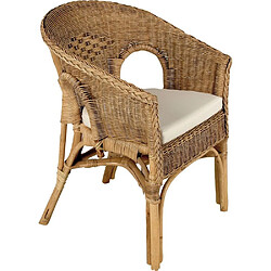 Aubry Gaspard Fauteuil avec coussin en moelle de rotin Galep.