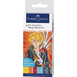 FABER-CASTELL Feutre PITT artist pen Manga Shônen, étui de 6 () 