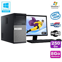 Lot PC Tour Dell 790 G630 2.7Ghz 8Go Disque 250Go DVD WIFI Win 7 + Ecran 22" - Occasion