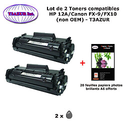 2 Toners génériques Canon FX10 pour imprimante Canon MF 4000, 4010, 4100, 4150, 4200, FX 10 +20f PPA6 -T3AZUR 