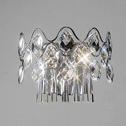 Luminaire Center Applique murale Kenzie avec interrupteur 4 Ampoules chrome poli/cristal