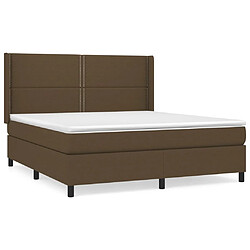 Maison Chic Structures de lit + matelas,Lit à sommier tapissier avec matelas Marron foncé 180x200 cm -MN97815