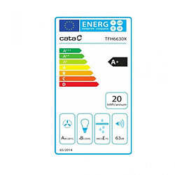 Cata TFH 6630X Hotte 90W 575m³/h 63dB Arrêt Automatique Acier inoxydable