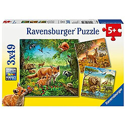 Puzzle Ravensburger Animaux de la Terre (3 x 49 piAces) 