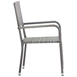 Avis vidaXL Chaise à dîner de jardin empilable lot de 2 gris résine tressée