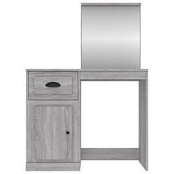 Helloshop26 Coiffeuse avec miroir 90 x 50 x 132,5cm bois ingénierie gris 02_0006311