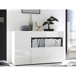 Vente-Unique Buffet ALTAIR - 2 portes & 1 tiroir - Coloris : Blanc laqué 