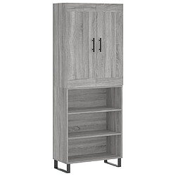 vidaXL Buffet haut Sonoma gris 69,5x34x180 cm Bois d'ingénierie