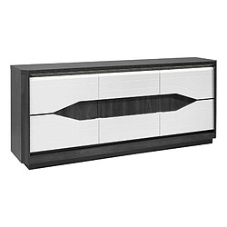 Modern Living Buffet 3P L.180 MATERA Blanc/imitation chêne gris