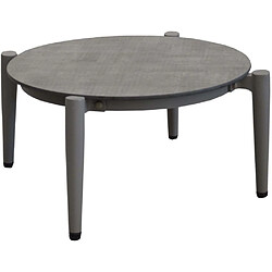 OCEO BY PROLOISIRS Table basse jardin rétro en aluminium 54 cm Dublin Taupe et luna.