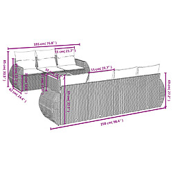 Avis vidaXL Salon de jardin avec coussins 8 pcs beige résine tressée