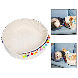 Corde De Coton Tissée Pour Chat Pour Animaux De Compagnie Panier De Lit Pour Chiot Confort Nid Frais Blanc D'été pas cher