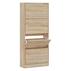 vidaXL Armoire à chaussures Chêne sonoma 63x24x147cm Bois d'ingénierie