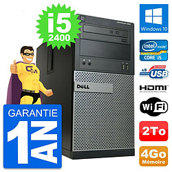 PC Tour Dell OptiPlex 390 MT i5-2400 RAM 4Go Disque Dur 2To HDMI Windows 10 Wifi - Occasion