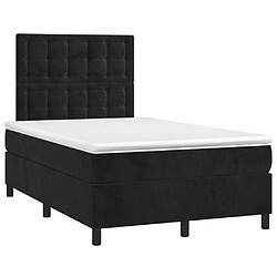 Avis Maison Chic Lit adulte - Lit + matelas + LED,Sommier à lattes de lit et matelas LED noir 120x190 cm velours -GKD22103