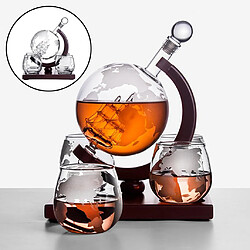 Avis Verre Whisky Carafe Luxueux Vin Liqueur Bourbon Verres à Vin Verseur Cocktail En Verre Titulaire Support En Bois Bar Parti