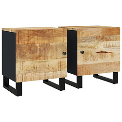 vidaXL Tables de chevet 2 pcs 40x33x46 cm Bois de manguier solide