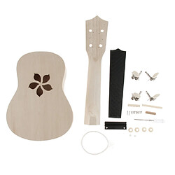 Ukulele Assembly Kit Trousse D'assemblage D'ukulélé 21inch 21inch Sculptée Avec Le Motif Sakura Soundhole