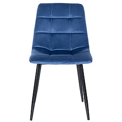 Avis Decoshop26 Lot de 4 chaises de salle à manger style moderne et confortable en tissu velours bleu et métal noir 10_0001789