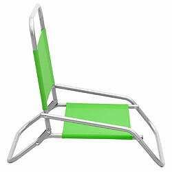 Acheter Maison Chic Lot de 2 Chaises de plage pliables | Chaises Relax d'extérieur Vert Tissu -GKD98512