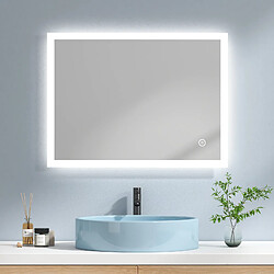 EMKE Miroir de salle de bain avec éclairage Miroir de salle de bain LED 80x60cm | Interrupteur Tactile, Anti-buée | Lumière Blanche Froide/Chaude/Neutre