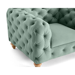 Acheter Lisa Design Walter - fauteuil chesterfield en velours - pieds bois