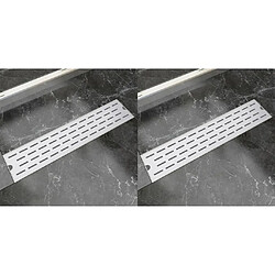 vidaXL Drain de douche linéaire 2 pcs Ligne 530x140mm Acier inoxydable