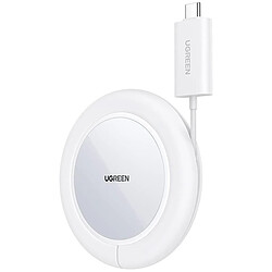 chargeur sans fil ugreen 15w qi avec etui en silicone compatible magsafe blanc (cd245-40123)