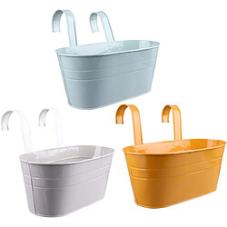 BESTA Ensemble de 3 Pots de Fleurs Suspendus - Avec Crochets - Pour Balcon - Décoration Murale