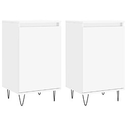 Maison Chic Ensemble de 2 Buffets,commode,console pour rangement blanc 40x35x70 cm bois d’ingénierie -MN29406