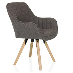 Avis Chaise visiteur / Chaise de salle à manger SCANDI SOFT I tissu gris foncé hjh LIVING