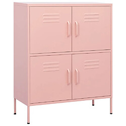 vidaXL Armoire de rangement Rose 80x35x101,5 cm Acier