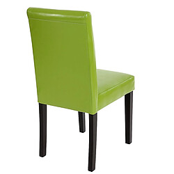 Decoshop26 Lot de 2 chaises de salle à manger synthétique vert pieds foncés CDS04032 pas cher