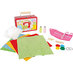 Small Foot Valise d´Enfant, Ciseaux, Aiguilles, Boutons, Perles en Bois et Autres Accessoires Inclus