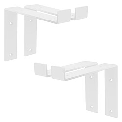 Lot de 4 Supports d'Étagère ML-Design 20x4x14,5 cm, en Métal, Blanc, Style Industriel