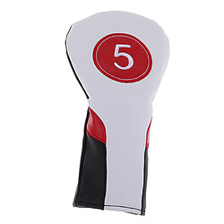 Tete No. 1 3 5 Blanc 5 pour Club de Golf Sports Headcover 460cc White 5 couverture de tête en bois de pilote 460cc