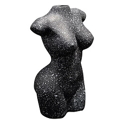 Corps Féminin Vase Résine Pot De Fleur Femmes Statues Bureau Ornement Décor Noir 12.5x9.5x20cm