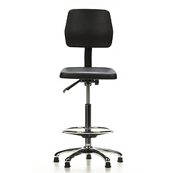 Hjh Office Siège technique/ Tabouret technique / Tabouret pivotant TOP WORK 11, mousse rigide, noir, chromé 