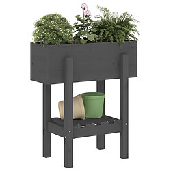 Avis Maison Chic Jardinière,Bac à fleurs - pot de fleur gris 62x30x69 cm bois massif de pin -GKD87048