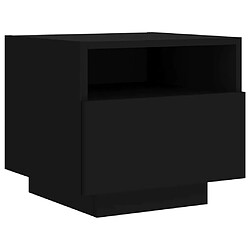 Maison Chic Table de chevet,Table de nuit,Table d'appoint pour salon avec lumières LED noir 40x39x37 cm -MN21655 pas cher