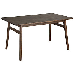 Beliani Table de salle à manger en bois d'hévéa sombre VENTERA