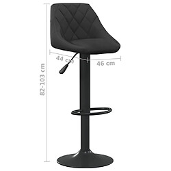 vidaXL Tabourets de bar lot de 2 noir velours pas cher