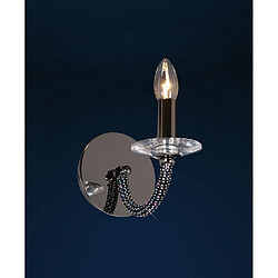 Luminaire Center Applique murale Elena avec interrupteur 1 Ampoule chrome noir/cristal