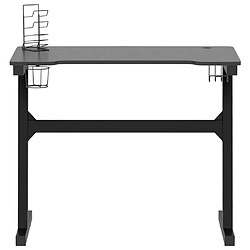 Maison Chic Bureau de jeu solide,Table de travail à LED avec pieds en forme de Z Noir 90x60x75 cm -GKD63907 pas cher