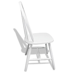 Acheter vidaXL Chaises à manger lot de 6 blanc bois d'hévéa solide