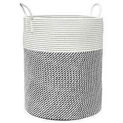 vidaXL Panier de rangement gris et blanc Ø38x46 cm coton