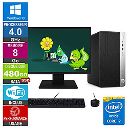 PC HP ProDesk 400 G4 MT i7-6700 4GHz 8Go/480Go SSD Wifi W10 + Ecran 20